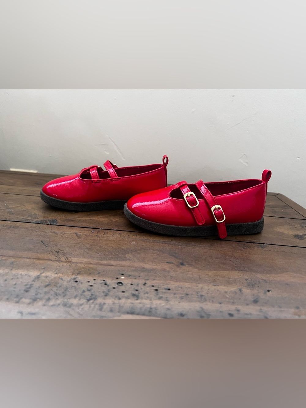 Girls' Old Navy Red Double-Strap Mary Jane Dress Shoes - Picture 3 of 5